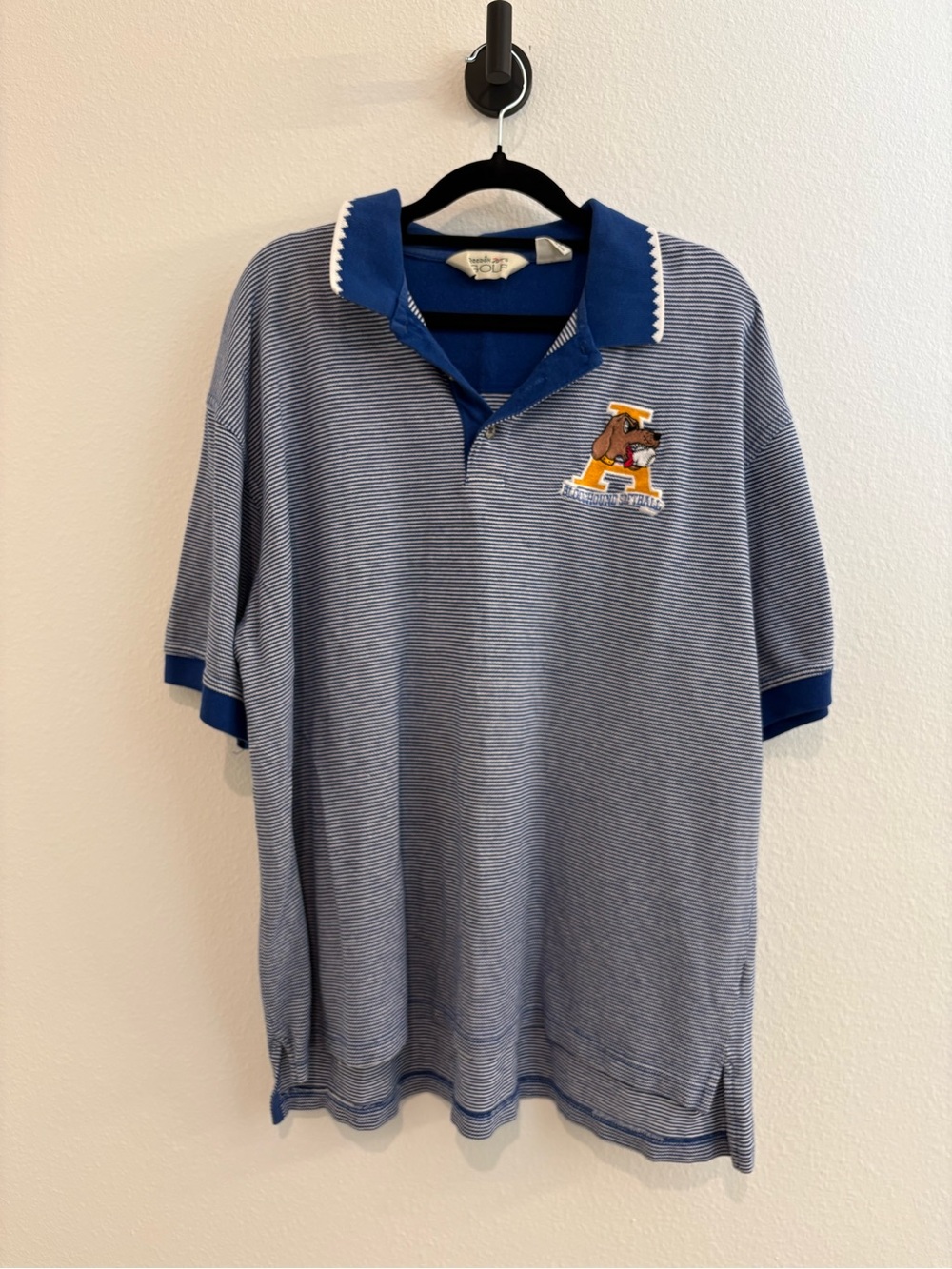 100% Cotton Vintage Reebok Golf Slippery Rock Baseball Polo Mens M Striped